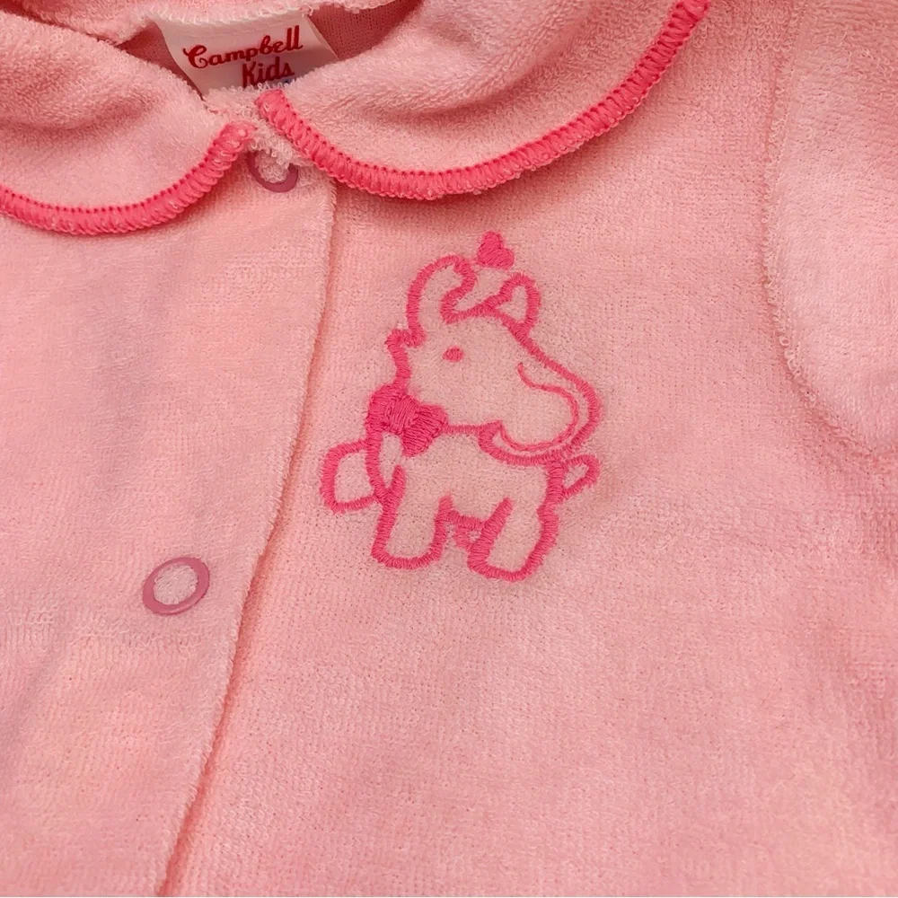 Vintage 1986 Campbell Kids by Carter's TerryCloth Footie Pajamas Small to 11lbs